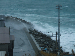 護岸越波状況